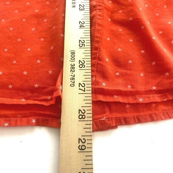 Sundry Star Print Shirt  S Button Down Gauze Collared Orange Novelty Print - Picture 5 of 7
